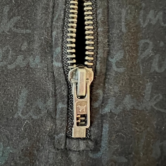 VS PINK Ultimate Yoga Quarter Zip Pullover Small Black Logo Print - Picture 6 of 10